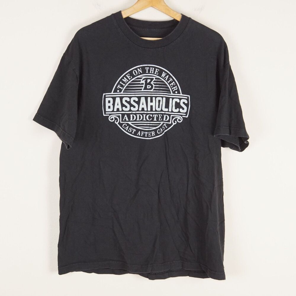 Bassaholics Black Cotton Short Sleeve Shirt Mens Sz XL